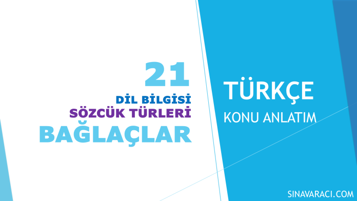Bağlaçlar - KPSS Türkçe Konu Anlatımı 21 numaralı KPSS Türkçe Dil Bilgisi Sözcük Türleri Bağlaçlar konu anlatımı kapağı