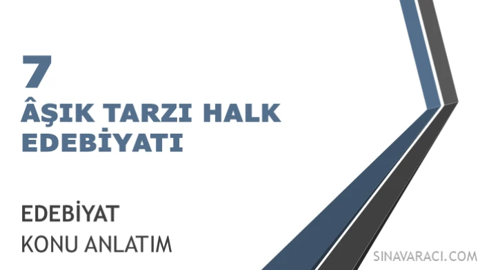 AYT Âşık Tarzı Halk Edebiyatı Konu Anlatımı AYT Âşık Tarzı Halk Edebiyatı konu anlatımı kapağı