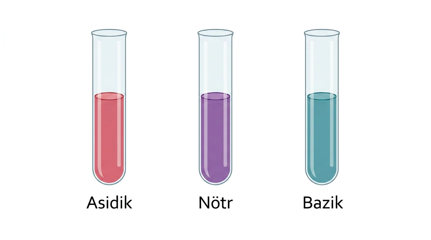 Asidik, nötr ve bazik ortamda doğal indikatör renklerinin karşılaştırılması