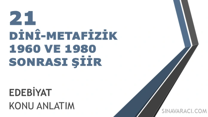 AYT Cumhuriyet Dönemi Şiiri Dinî Metafizik ve Sonraki Eğilimler AYT Cumhuriyet Dönemi şiiri dinî metafizik 1960 ve 1980 sonrası eğilimler konu anlatımı kapağı