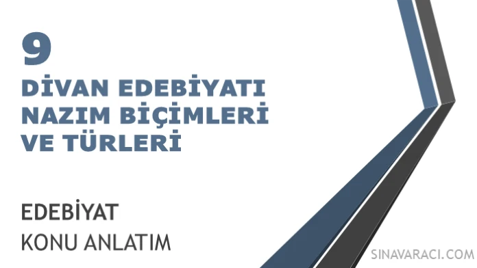 AYT Divan Edebiyatı: Nazım Biçimleri ve Türleri AYT Divan edebiyatı özellikleri, nazım biçimleri ve türleri konu anlatımı kapağı