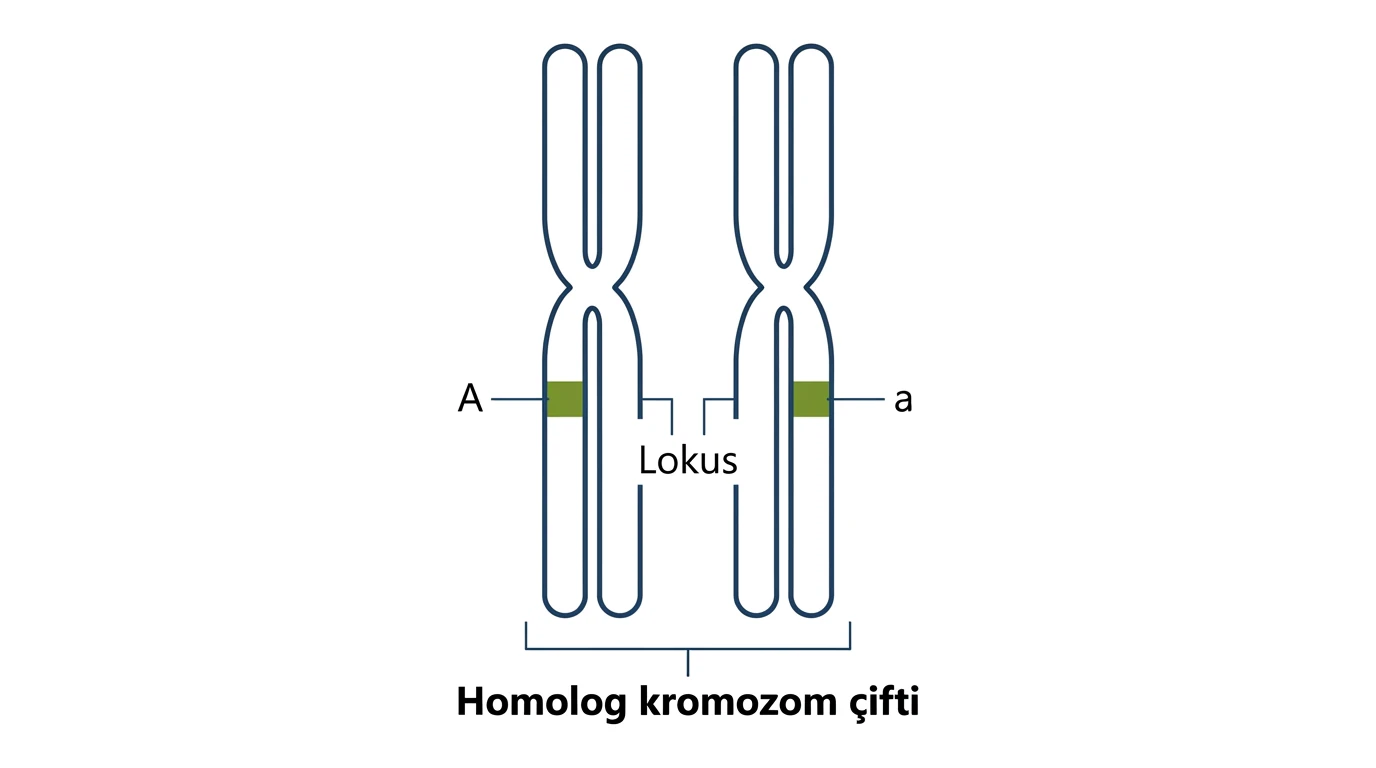 Homolog kromozom çiftinde aynı lokusta bulunan A ve a alelleri