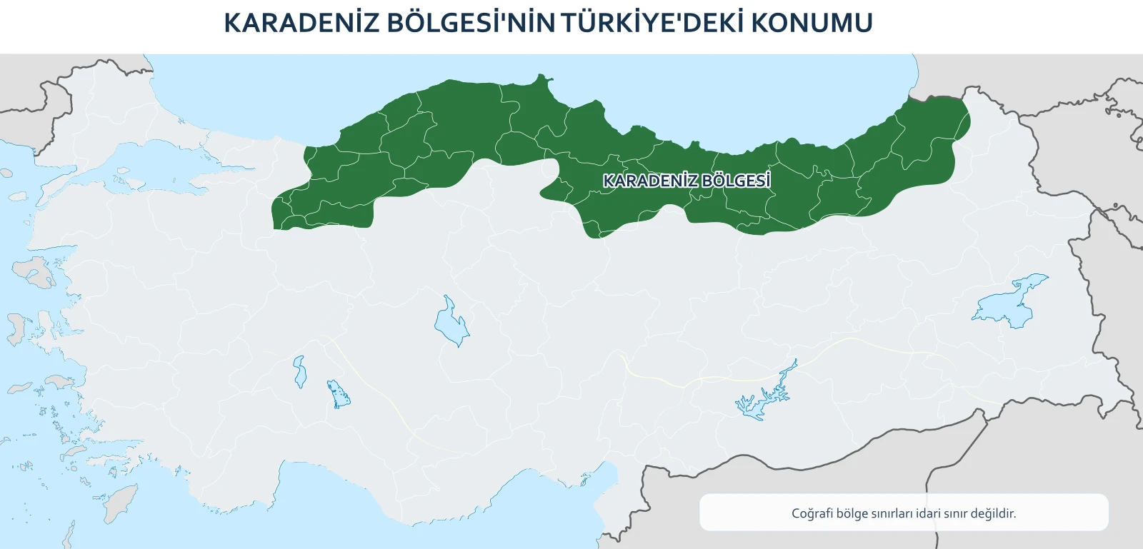 Karadeniz Bölgesi'nin Türkiye içindeki konumunu gösteren harita