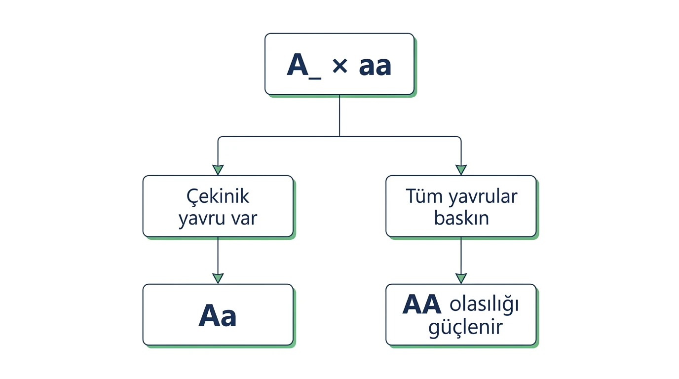 Baskın fenotipli bilinmeyen bireyin kontrol çaprazlaması sonuçlarının yorumlanması