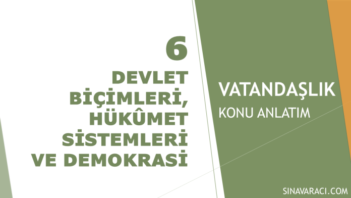 Devlet Biçimleri, Hükûmet Sistemleri ve Demokrasi KPSS Vatandaşlık konu anlatımı kapak görseli