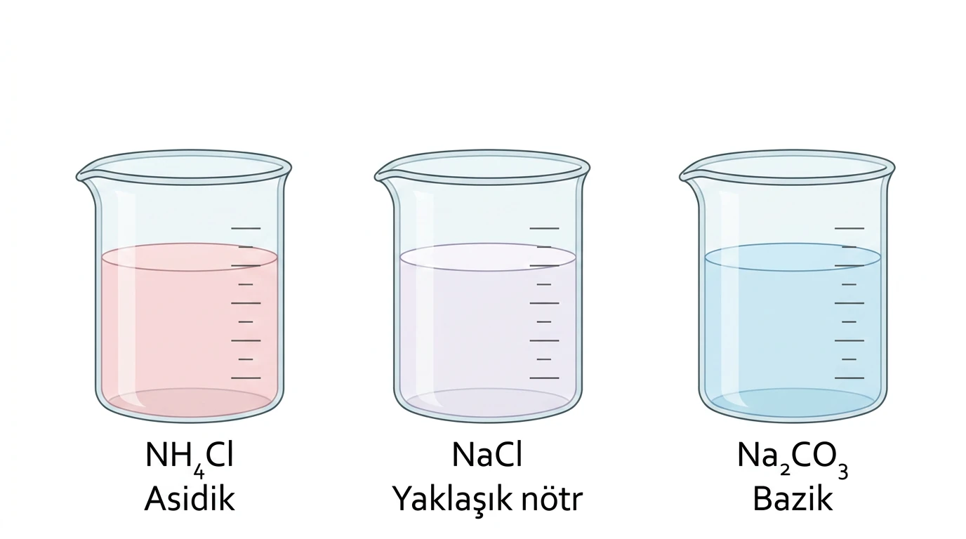 NH4Cl NaCl ve Na2CO3 çözeltilerinin asidik nötr ve bazik davranışlarının karşılaştırılması