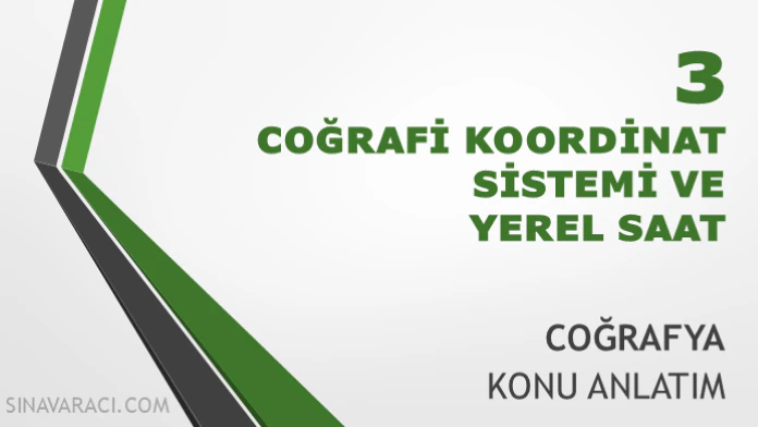 TYT Coğrafi Koordinat Sistemi ve Yerel Saat Konu Anlatımı TYT Coğrafi Koordinat Sistemi ve Yerel Saat konu anlatımı kapağı