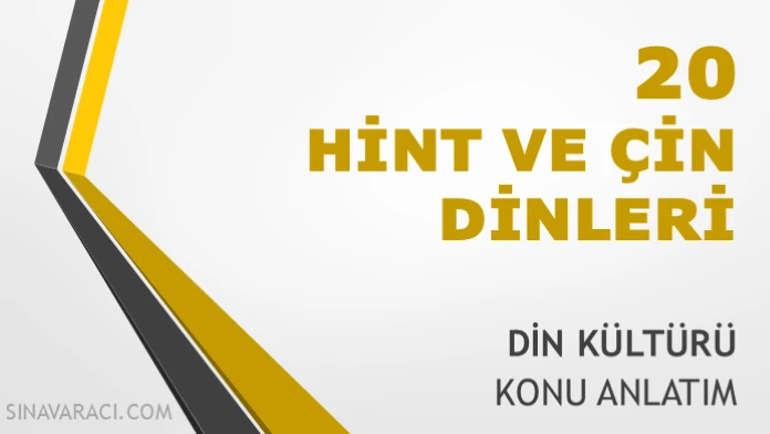 TYT Hint ve Çin Dinleri Din Kültürü Konu Anlatımı TYT Hint ve Çin Dinleri Din Kültürü konu anlatımı kapağı