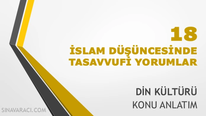 TYT İslam Düşüncesinde Tasavvufi Yorumlar Din Kültürü Konu Anlatımı TYT İslam Düşüncesinde Tasavvufi Yorumlar Din Kültürü konu anlatımı kapağı