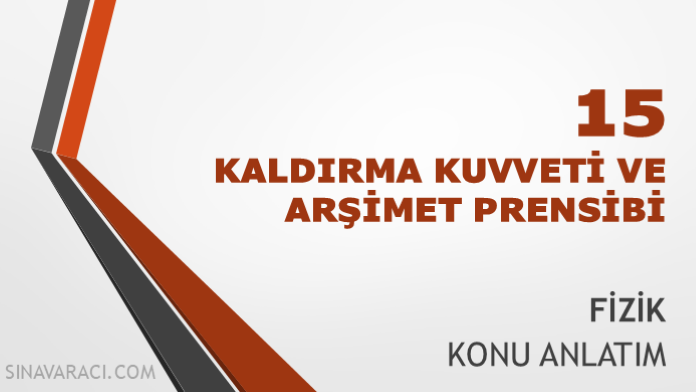 TYT Kaldırma Kuvveti ve Arşimet Prensibi Konu Anlatımı TYT kaldırma kuvveti ve Arşimet prensibi konu anlatımı kapağı