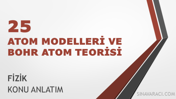 AYT Atom Modelleri ve Bohr Atom Teorisi Konu Anlatımı AYT atom modelleri ve Bohr atom teorisi konu anlatımı