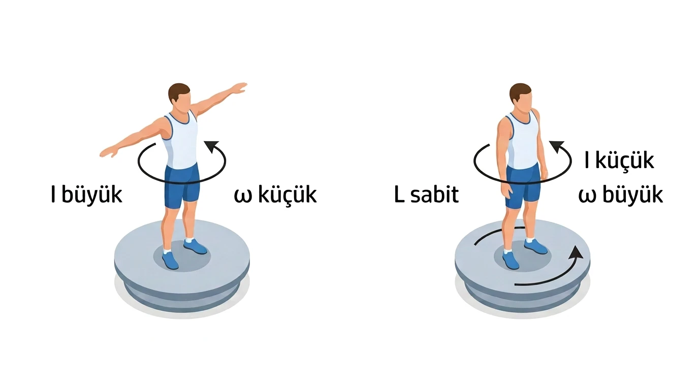 Dönen kişide açısal momentum korunumu