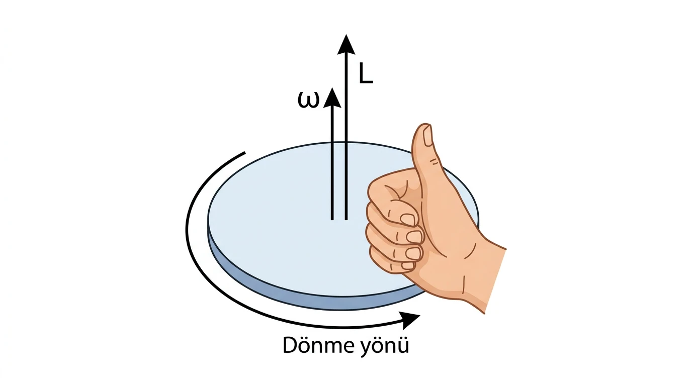 Açısal momentumun yönü ve sağ el kuralı
