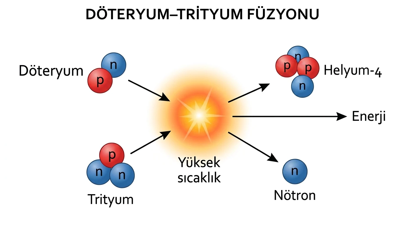 Döteryum ve trityumdan helyum-4 ile nötron oluşumu
