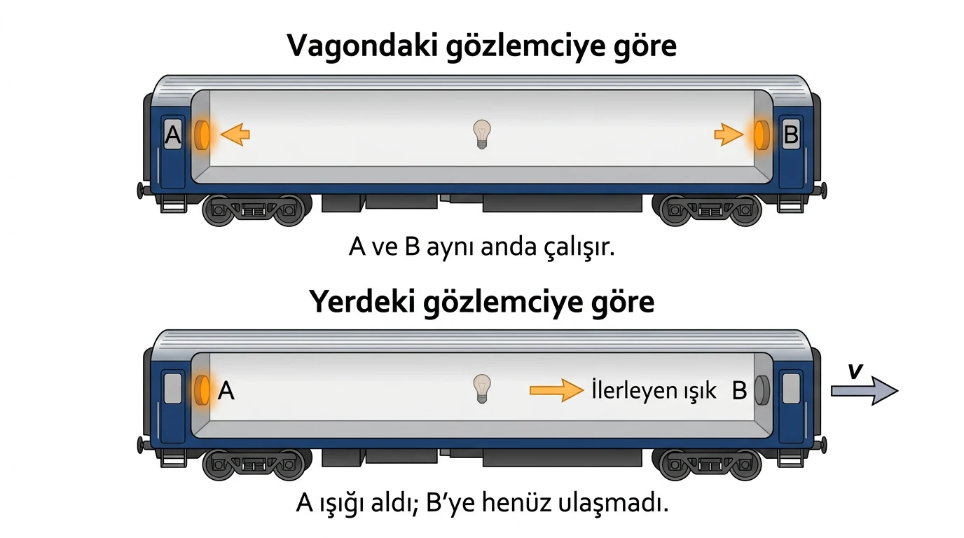 Vagon ve yer sistemlerinde A ve B algılayıcılarının çalışma zamanları