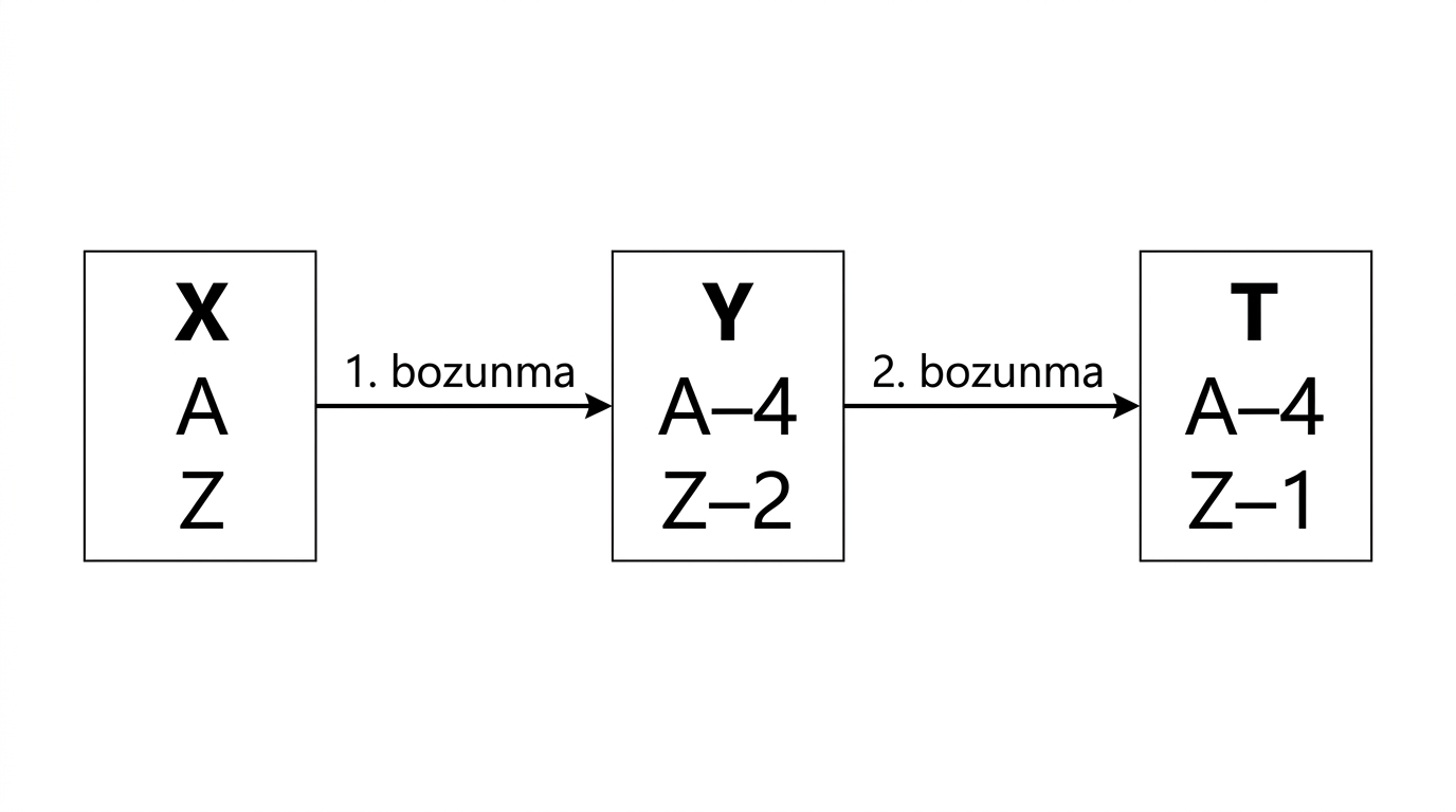 Ardışık alfa ve beta bozunumlarında A ve Z değişimi