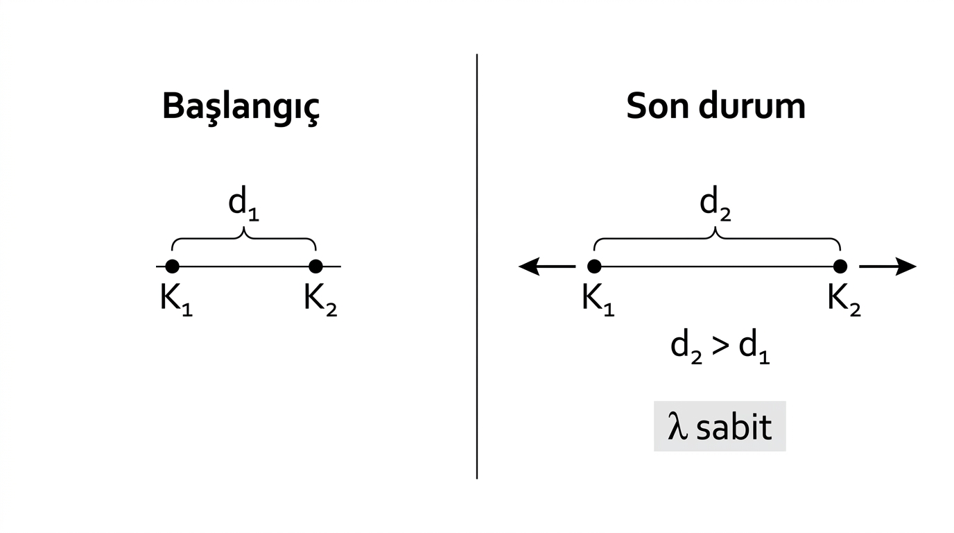 Kaynaklar arası uzaklığın d birden d ikiye artırılması