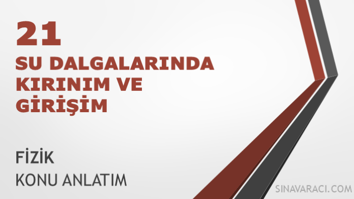 AYT Su Dalgalarında Kırınım ve Girişim Konu Anlatımı AYT su dalgalarında kırınım ve girişim konu anlatımı