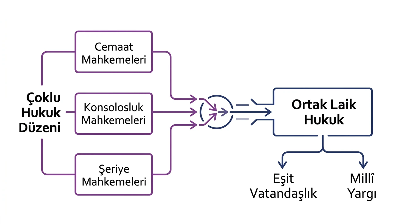 Osmanlı'daki çoklu hukuk düzeninden eşit vatandaşlığa dayalı laik hukuk birliğine geçiş