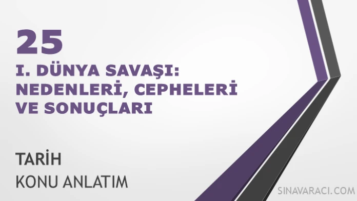 I. Dünya Savaşı nedenleri, cepheleri ve sonuçları AYT Tarih konu anlatımı AYT Tarih I. Dünya Savaşı nedenleri cepheleri ve sonuçları konu anlatımı kapağı