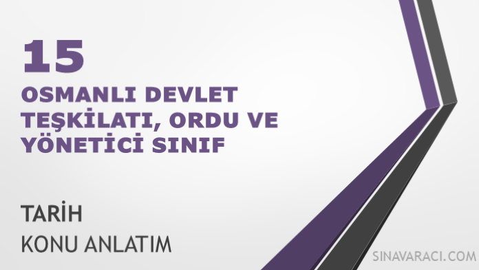 AYT Osmanlı Devlet Teşkilatı, Ordu ve Yönetici Sınıf AYT Osmanlı devlet teşkilatı ordu ve yönetici sınıf konu anlatımı kapağı